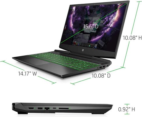 2021 HP Pavilion 15.6" FHD IPS Gaming Laptop, Intel Core i5-10300H Processor, 8GB RAM, 256GB SSD, NVIDIA GeForce GTX 1650, Backlit Keyboard, HDMI, Webcam, WiFi, Windows 10, Black, W/ IFT Accessories in Saudi Arabia