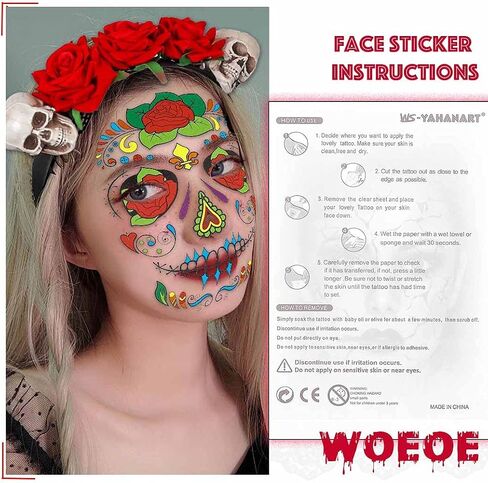 Woeoe Halloween Skull Headband Day of the Dead Costume Flower Crown Floral Spider Headpiece Accessory for Women and Girls in Kuwait