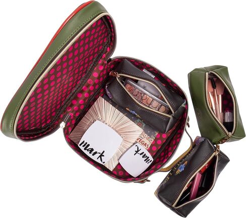 Nicole Lee Travel Handbag Crossbody Set with 3 Fashion Print Makeup Pouches, Women's Cosmetic Toiletry Organizer (Be My Valentine) in Kuwait