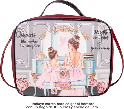 Nicole Lee Travel Handbag Crossbody Set with 3 Fashion Print Makeup Pouches, Women's Cosmetic Toiletry Organizer (Be My Valentine) in Kuwait