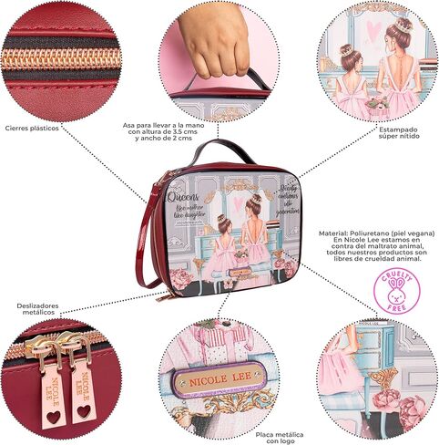 Nicole Lee Travel Handbag Crossbody Set with 3 Fashion Print Makeup Pouches, Women's Cosmetic Toiletry Organizer (Be My Valentine) in Kuwait