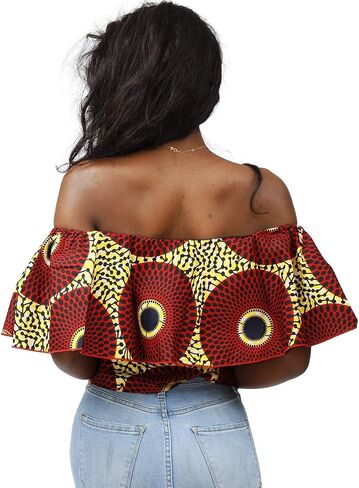 SHENBOLEN Women African Print Top Ankara Shirt in Saudi Arabia