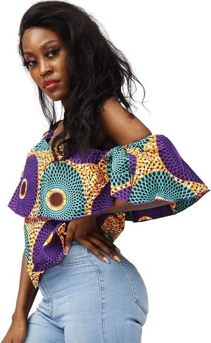 SHENBOLEN Women African Print Top Ankara Shirt in Saudi Arabia