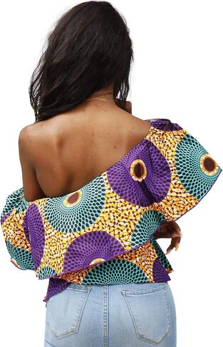 SHENBOLEN Women African Print Top Ankara Shirt in Saudi Arabia