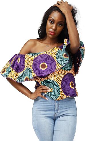 SHENBOLEN Women African Print Top Ankara Shirt in Saudi Arabia