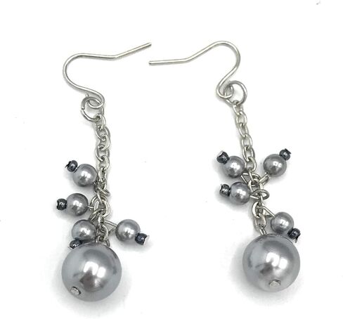 Cookie Lee Gray Pearl Earrings (D25) 51654 in Kuwait