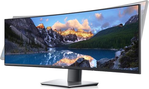 Dell U4919DW UltraSharp 49 Curved Monitor – 49-inch QHD (5120 x 1440) 60Hz Display, 8ms Response Time, 3800R Curvature, HDMI/DP/USB 3.0/USB-C Connectivity, Height/Tilt/Swivel Adjustability - Silver in Saudi Arabia