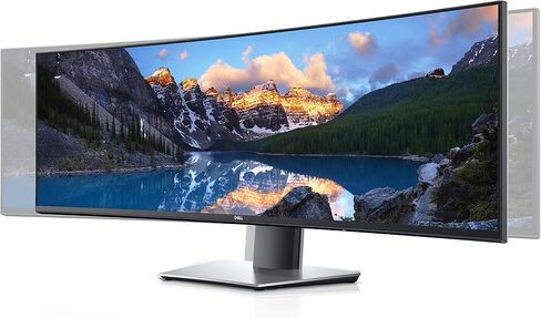 Dell U4919DW UltraSharp 49 Curved Monitor – 49-inch QHD (5120 x 1440) 60Hz Display, 8ms Response Time, 3800R Curvature, HDMI/DP/USB 3.0/USB-C Connectivity, Height/Tilt/Swivel Adjustability - Silver in Saudi Arabia