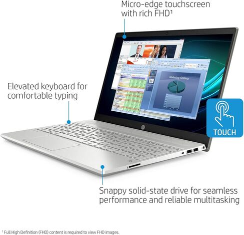 2020 Newest HP Pavilion Laptop, 15.6" Full HD Touchscreen, Intel Core i7-1065G7 Processor, 32GB RAM, 1TB PCIe NVMe SSD, Backlit Keyboard, Webcam, Zoom Meeting, Windows 10 Home, KKE Bundle, Grey in Saudi Arabia
