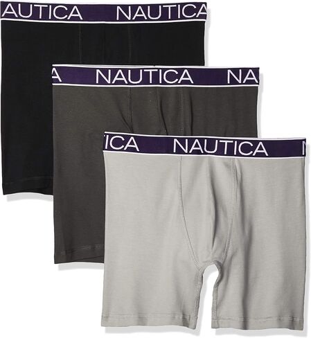 Nautica Men's 3-Pack Classic Underwear Cotton Stretch Boxer Brief in Saudi Arabia