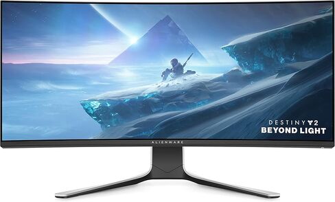 شاشة ألعاب منحنية فائقة الاتساع من Alienware - شاشة WQHD مقاس 38 بوصة، معدل تحديث 144 هرتز، وقت استجابة 1 مللي ثانية، انحناء 2300R، NVIDIA G-SYNC Ultimate، IPS، شاشة VESA HDR 600، USB، أبيض - AW3821DW in Kuwait