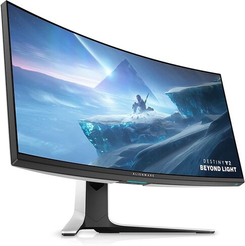 شاشة ألعاب منحنية فائقة الاتساع من Alienware - شاشة WQHD مقاس 38 بوصة، معدل تحديث 144 هرتز، وقت استجابة 1 مللي ثانية، انحناء 2300R، NVIDIA G-SYNC Ultimate، IPS، شاشة VESA HDR 600، USB، أبيض - AW3821DW in Kuwait