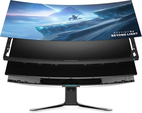 شاشة ألعاب منحنية فائقة الاتساع من Alienware - شاشة WQHD مقاس 38 بوصة، معدل تحديث 144 هرتز، وقت استجابة 1 مللي ثانية، انحناء 2300R، NVIDIA G-SYNC Ultimate، IPS، شاشة VESA HDR 600، USB، أبيض - AW3821DW in Kuwait
