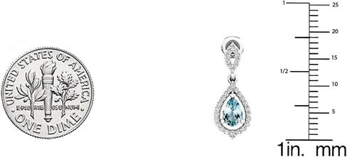 مجموعة Dazzlingrock مقاس 6 × 4 مم كل أحجار كريمة على شكل كمثرى وأقراط متدلية من الماس الأبيض للسيدات على شكل دمعة، من الفضة الاسترليني in Saudi Arabia