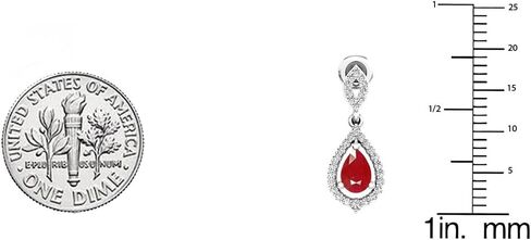 مجموعة Dazzlingrock مقاس 6 × 4 مم كل أحجار كريمة على شكل كمثرى وأقراط متدلية من الماس الأبيض للسيدات على شكل دمعة، من الفضة الاسترليني in Saudi Arabia
