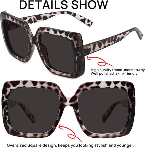 OCCI CHIARI Reader Sunglasses Women 1.0 Trendy Reading Sunglasses 1.0 1.25 1.5 1.75 2.0 2.25 2.5 2.75 3.0 3.5 (Black, 1.00) in Saudi Arabia