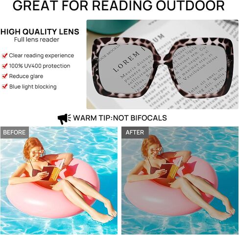 OCCI CHIARI Reader Sunglasses Women 1.0 Trendy Reading Sunglasses 1.0 1.25 1.5 1.75 2.0 2.25 2.5 2.75 3.0 3.5 (Black, 1.00) in Saudi Arabia