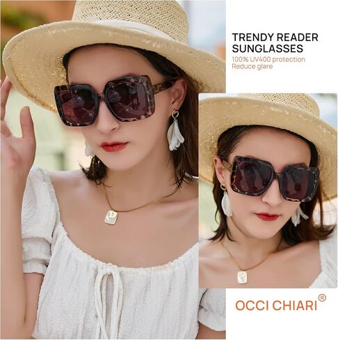 OCCI CHIARI Reader Sunglasses Women 1.0 Trendy Reading Sunglasses 1.0 1.25 1.5 1.75 2.0 2.25 2.5 2.75 3.0 3.5 (Black, 1.00) in Saudi Arabia