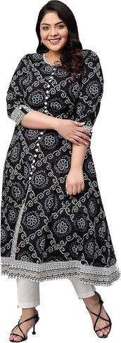Women's Cotton Bandhani Anarkali Kurta for Women in Saudi Arabia