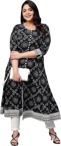 Women's Cotton Bandhani Anarkali Kurta for Women in Saudi Arabia