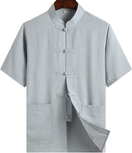 ZooBoo Chinese Clothing Tang Suit - Kung Fu Short Sleeve Shirt for Men in Saudi Arabia