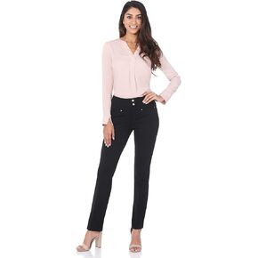 Rekucci Women's Secret Figure Pull-On Knit Straight Pant w/Tummy Control