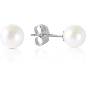 Galaxy Gold GG 14k White Gold Pearl Stud Earrings in Saudi Arabia