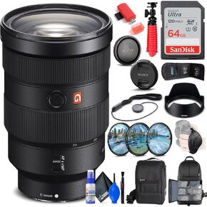 Sony FE 24-70mm f/2.8 GM Lens (SEL2470GM) + Filter Kit + Backpack + 64GB Card + Card Reader + Flex Tripod + Memory Wallet + Lens Cap Keeper + Cleaning Kit + Hand Strap + More (Renewed) | For Photography & Video | Includes 64GB Card + Filter Kit + Backpack in Kuwait