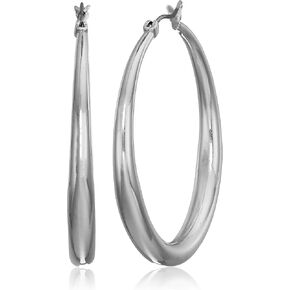 Anne Klein Classics Silvertone Large Oval Hoop Earrings in Saudi Arabia