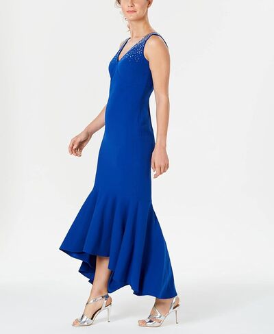 Calvin Klein Women's Sleeveless V-Neck Midi Sheath with Flutter Hem in Kuwait