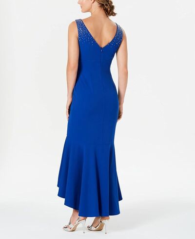 Calvin Klein Women's Sleeveless V-Neck Midi Sheath with Flutter Hem in Kuwait