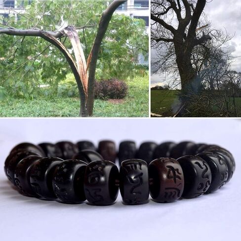 Bracelet Lightning Struck Jujube Wood Mala Prayer Feng Shui Lucky Beads Drum Diameter in Saudi Arabia