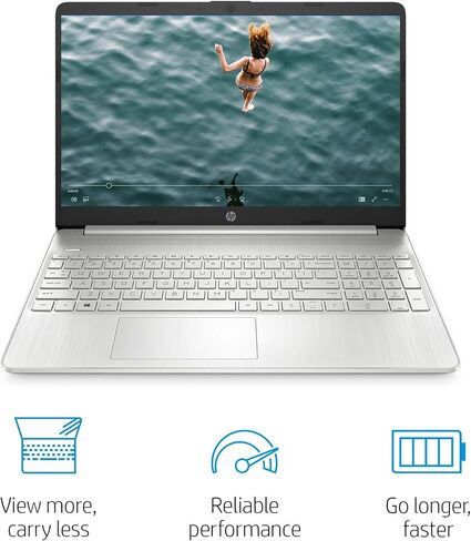 HP 15.6-inch HD Laptop, AMD Ryzen 3 3200U Processor, 8 GB RAM, 256 GB SSD, Windows 10 Home (15-ef0021nr, Natural Silver) in Saudi Arabia