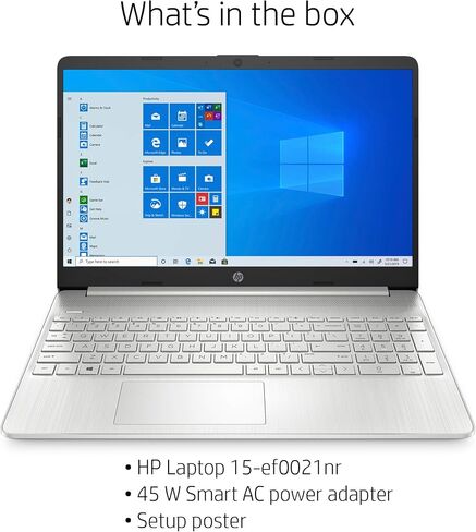 HP 15.6-inch HD Laptop, AMD Ryzen 3 3200U Processor, 8 GB RAM, 256 GB SSD, Windows 10 Home (15-ef0021nr, Natural Silver) in Saudi Arabia