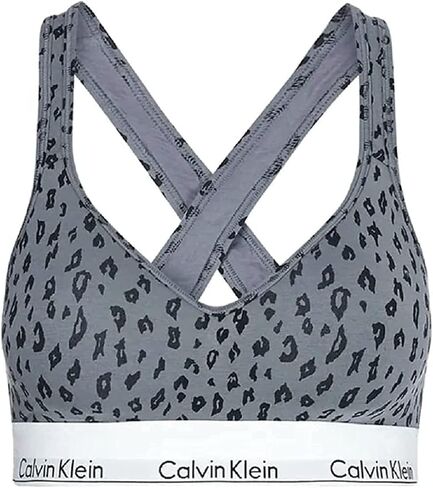Calvin Klein Women's Modern Cotton Lightly Lined Bralette (Savannah Cheetah Pewter, Large) in Kuwait