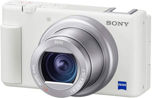 Sony ZV-1 Compact 4K HD Camera, White - Bundle with Alpine 2 Camera Bag, 32GB SDHC Card, Mac Software Package in Kuwait