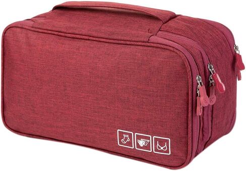 Rainbow-Lee Travel Underwear Organizer, Bra Underwear Travel Packing Organizer Waterproof Pack Cube Lingerie Socks Bag Layer Cosmetic Bag Bra Bag for Travel (Hanging Grey) in Saudi Arabia
