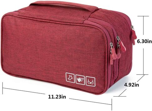Rainbow-Lee Travel Underwear Organizer, Bra Underwear Travel Packing Organizer Waterproof Pack Cube Lingerie Socks Bag Layer Cosmetic Bag Bra Bag for Travel (Hanging Grey) in Saudi Arabia