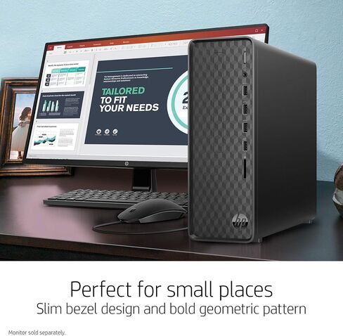 HP - S01-aF0011 Slim Desktop, AMD Athlon Silver 3050U, 4GB RAM, 256 GB SSD, Windows 10 Home (S01-aF0011, Black) Jet Black in Kuwait