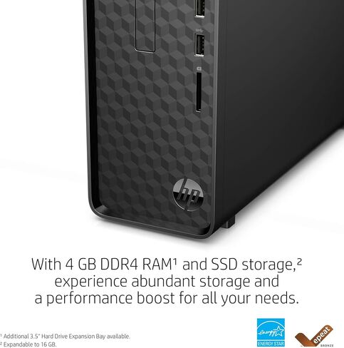 HP - S01-aF0011 Slim Desktop, AMD Athlon Silver 3050U, 4GB RAM, 256 GB SSD, Windows 10 Home (S01-aF0011, Black) Jet Black in Kuwait