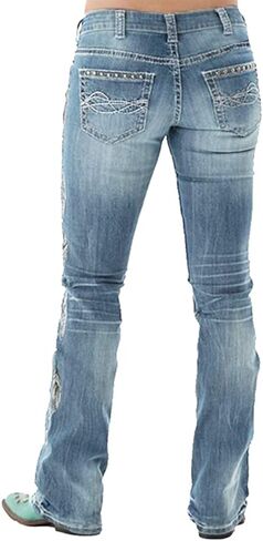 cffvdiz Embroidered Bootcut Jeans for Women in Saudi Arabia