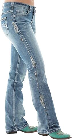 cffvdiz Embroidered Bootcut Jeans for Women in Saudi Arabia