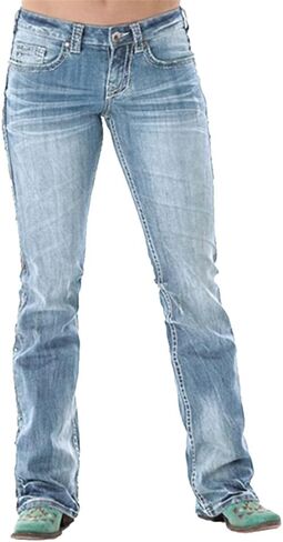 cffvdiz Embroidered Bootcut Jeans for Women in Saudi Arabia