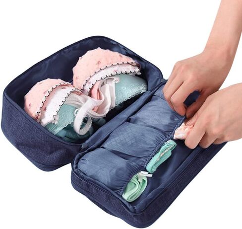 Portable Underwear Bra Storage Bag Waterproof Travel Organizers Multi-Layer Toiletry Packing Cube in Kuwait