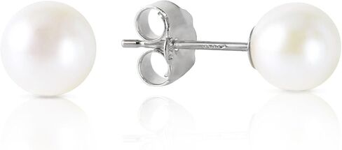 Galaxy Gold GG 14k White Gold Pearl Stud Earrings in Saudi Arabia