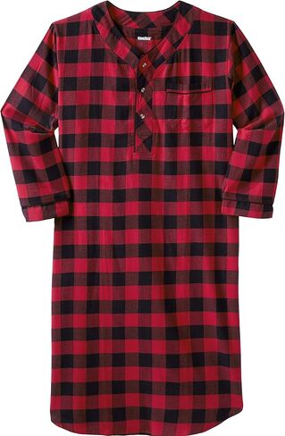 KingSize Men's Big & Tall Plaid Flannel Nightshirt Pajamas in Kuwait