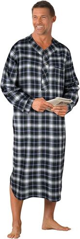 KingSize Men's Big & Tall Plaid Flannel Nightshirt Pajamas in Kuwait
