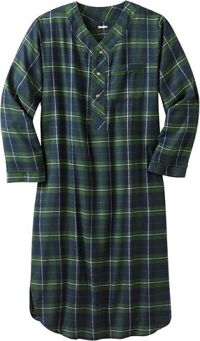 KingSize Men's Big & Tall Plaid Flannel Nightshirt Pajamas in Kuwait