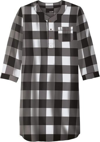 KingSize Men's Big & Tall Plaid Flannel Nightshirt Pajamas in Kuwait