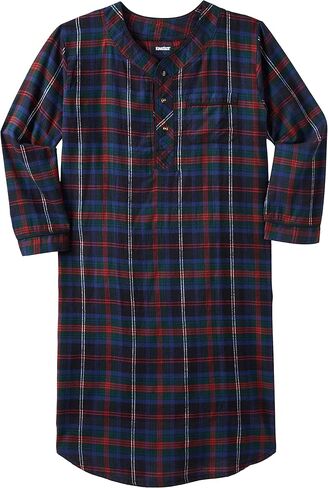 KingSize Men's Big & Tall Plaid Flannel Nightshirt Pajamas in Kuwait